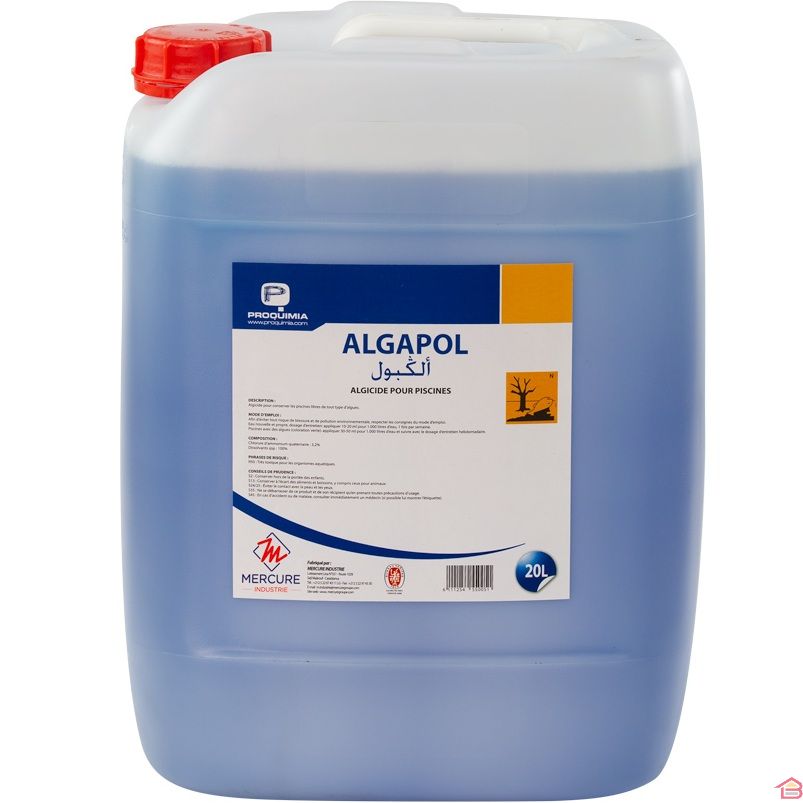 Safepool ALGAPOL, produit algicide et bact&eacute;ricide liquide
